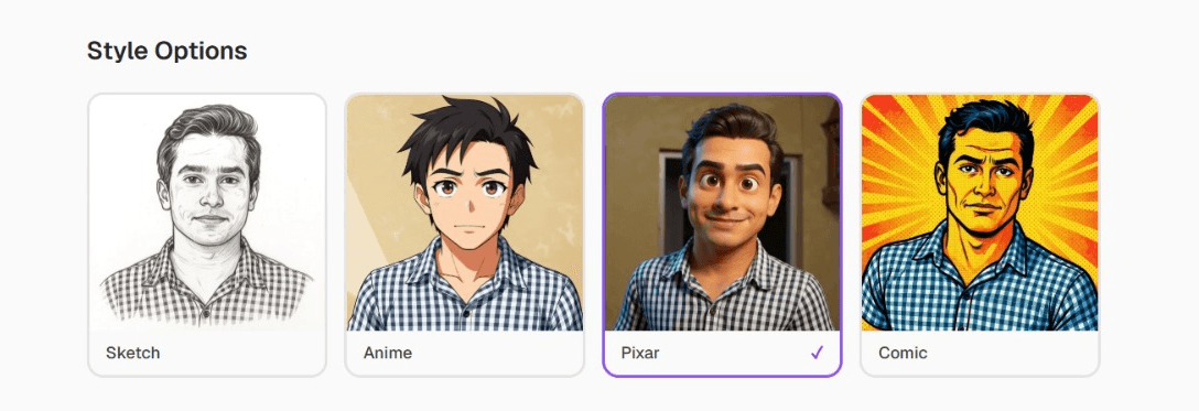Your photo transformed into your cartoon character