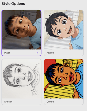 Comic ยท Sketch ยท Watercolor ยท Claymation