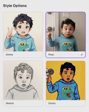 Anime ยท Pixar ยท Sketch ยท Comic